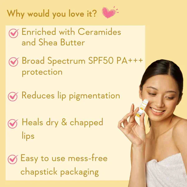 Picture of WishCare Ceramide Lip Balm with SPF 50 PA+++ (Natural)