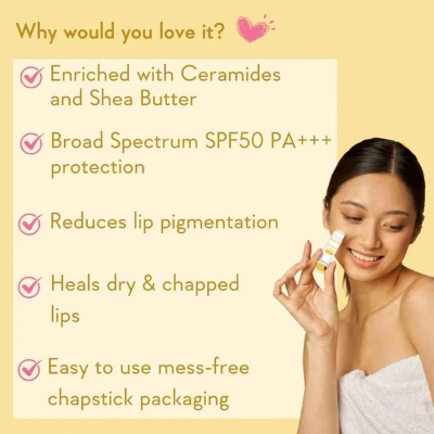 Picture of WishCare Ceramide Lip Balm with SPF 50 PA+++ (Natural)