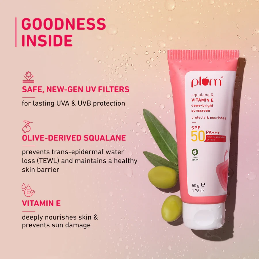 Picture of Plum Squalane & Vitamin E Dewy-Bright Sunscreen SPF50 50g