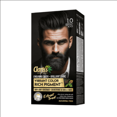 Picture of Clariss Hair Color Enduring Color + Brilliant Shine Vibrant Color Rich Pigment 1.0 Natural Black