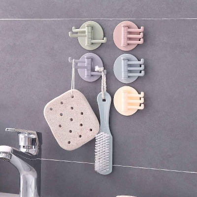 Picture of Multifunctional Bathroom Wall Shelf Without Perforation and Seamless Hanger Rotating Hook