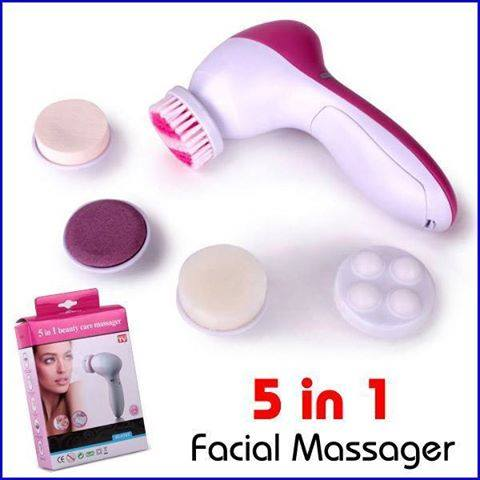 Picture of 5 In 1 Mini Face Cleansing Spin Brush Skin Beauty Care Massager - Black Head Remover
