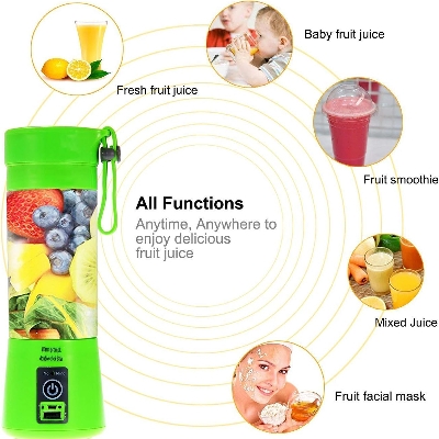 Picture of Portable Rechargeable USB Blender no-load 22000 RPM / min Operating current: 10-12A and 380mL food grade pp