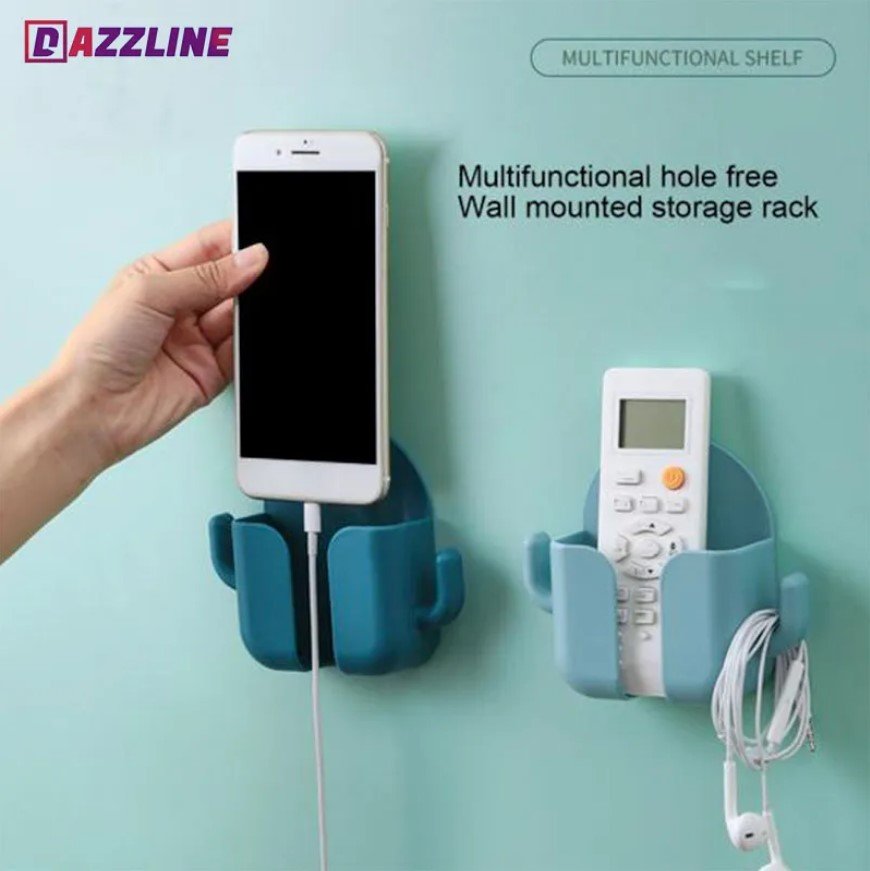 Picture of Phone & Remote Holder For Phone Mounted Storage Box Remote Control Storage Organizer Case For Air Conditioner Tv Mobile Stand Rack - Phone Stand