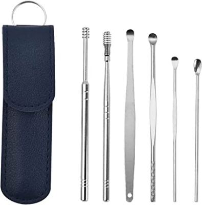 Picture of 6 PCS Ear Pick Set Portable Ear Cleaner Set Stainless Steel With Lather Case