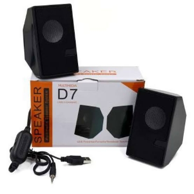 Picture of D7 Multimedia Wired Mini USB Speaker For Computer - Black