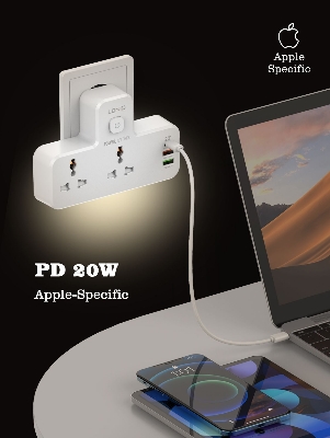 Picture of LDNIO SC2311 20W 3-Port USB Charger Extension Power Strip - White