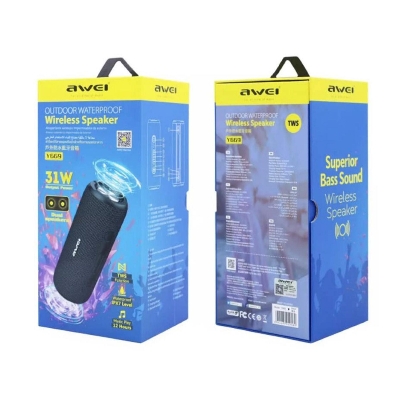 Picture of Awei Y669 Portable Bluetooth Speaker 1 year official warranty - Coffee