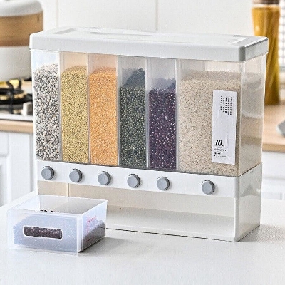 Picture of 10Kg Grain Case Cereal Dispenser Storage Boxes Kitchen Food Bean Rice Container