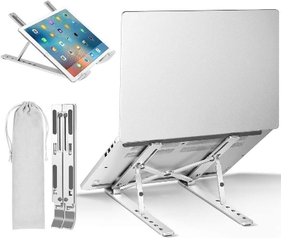 Picture of Portable Aluminium Laptop Stand/ Folding Laptop Stand - Silver