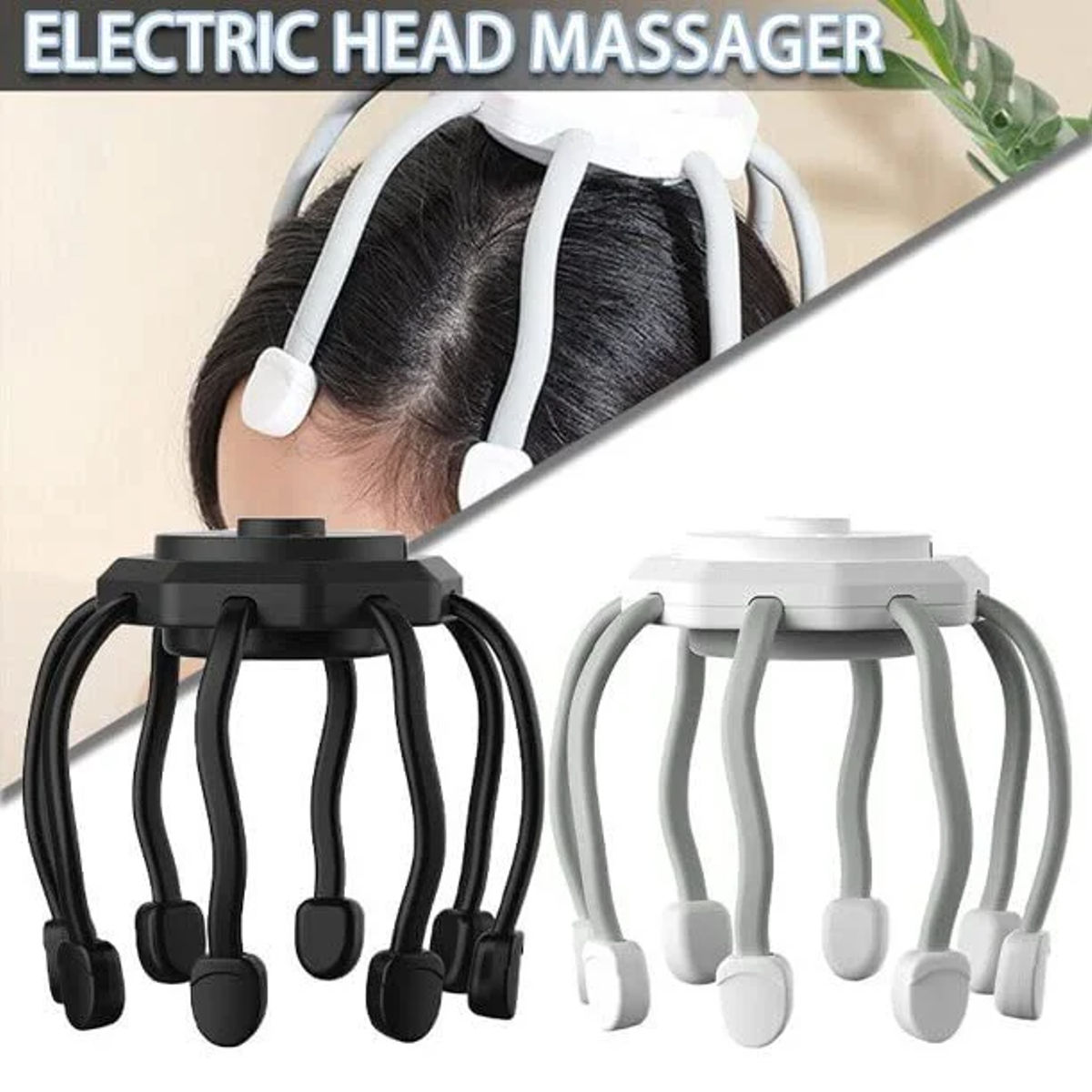 Picture of Electric Head Massager for Stress Relief, Scalp Massage, Physiotherapy Claw, Decompression Head Scratcher, Improve Sleep