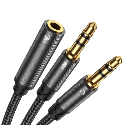 Picture of SY-A05 Headphone Female To 2-Male Y-Splitter Audio Cable 0.2m – Black Color