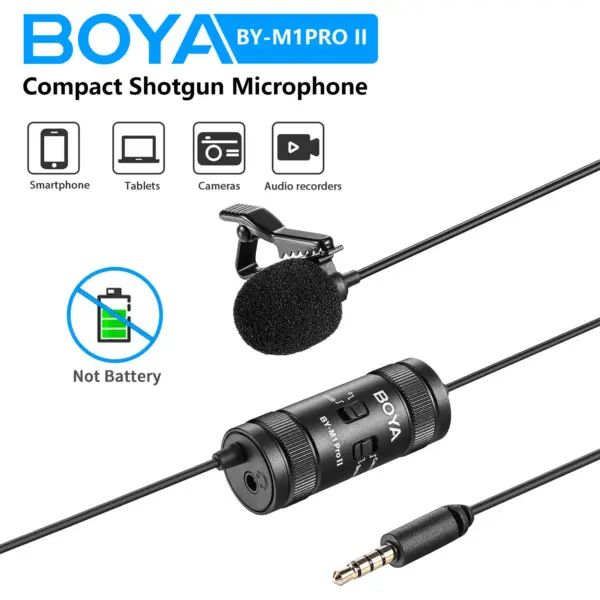 Picture of Boya BY-M1 Pro Ⅱ(Original) 2 year replacement warranty - Black