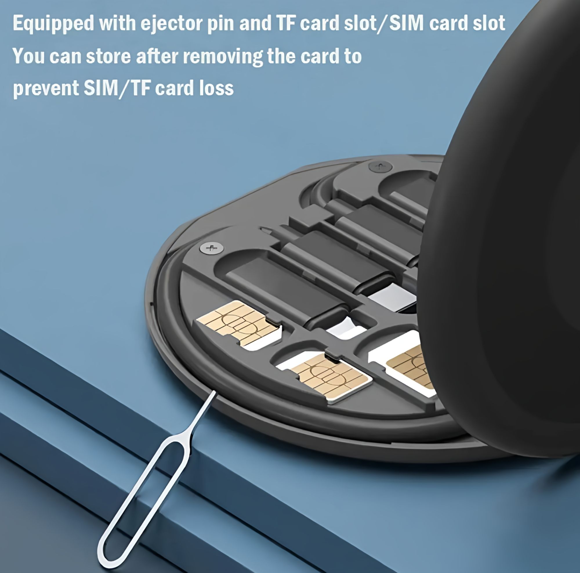 Picture of 60W 5-in-1 Multi-Type Phone Micro USB Type Fast Charging Data Cable Set for Apple, Android, Type С Charging with Retrieve Card Pin, Round Storage Box - Black