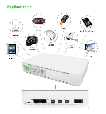 Picture of SKE 432P mini UPS for Router, ONU, Camera 25 Watt 5v 9v 12v+12v & PoE support 15/24v(built in adaptor)(Original 2 years replacement warranty) - White