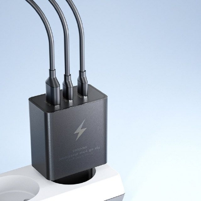 Picture of Samsung 65W Trio PD Power Adapter With Type-C Cable (T6530)Original(1 year replacement warranty)