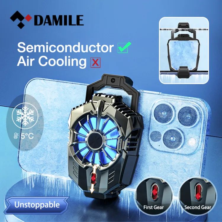 Picture of X20 Portable Mobile Phone Radiator Semiconductor Cooling Fan Radiator USB Powered Mobile Phone Cooler(Original) - Black