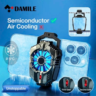 Picture of X20 Portable Mobile Phone Radiator Semiconductor Cooling Fan Radiator USB Powered Mobile Phone Cooler(Original) - Black