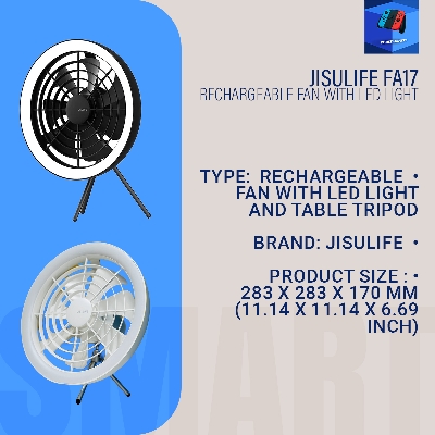 Picture of JISULIFE FA17 Rechargeable Fan(Original) With LED Light And Table Tripod(long tripod Not included)(2 years replacement warranty)