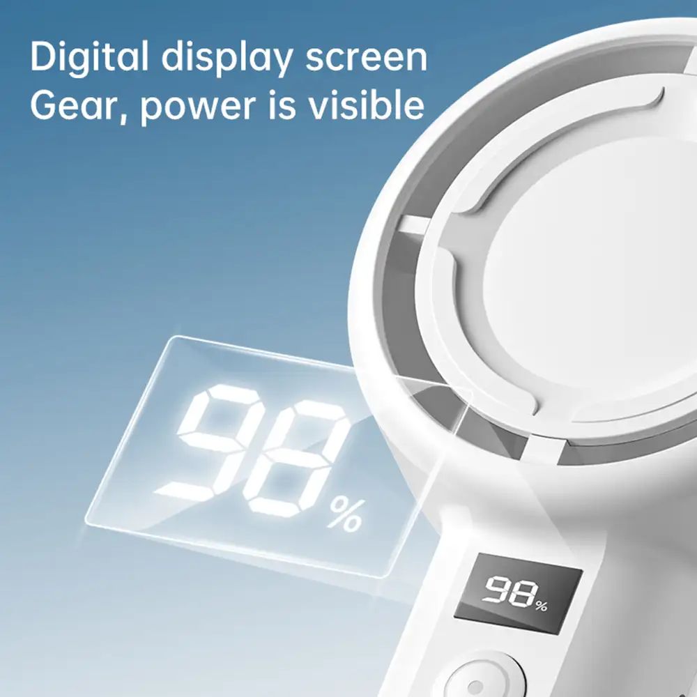 Picture of Plextone F2 5 Gear Handheld Fan With Display - White