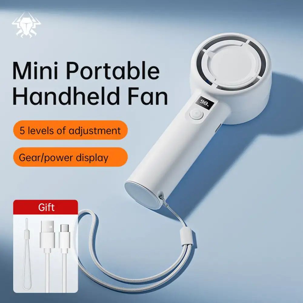 Picture of Plextone F2 5 Gear Handheld Fan With Display - White