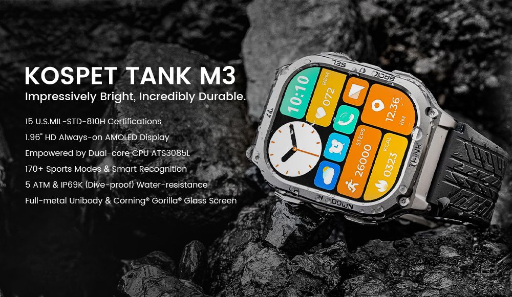 Picture of KOSPET TANK M3 Rugged Smart watch Global version(2 year replacement warranty)