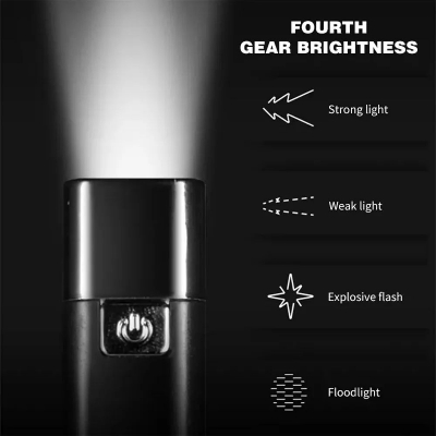 Picture of Smiling Shark 617A LED Rechargeable Torch Light - Black