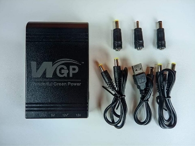 Picture of New Version Wgp mini UPS 10400mAh with adaptor 5/12/12V –2 Year Warranty - Black