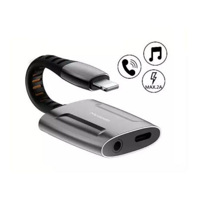 Picture of MCDODO Lightning to Lightning & DC 3.5mm Audio Adapter Converter - Black