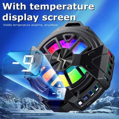 Picture of P60 Magnetic/ Back-clip Semiconductor Cooling Radiator P60 with RGB Light for IOS Android Gaming - Black