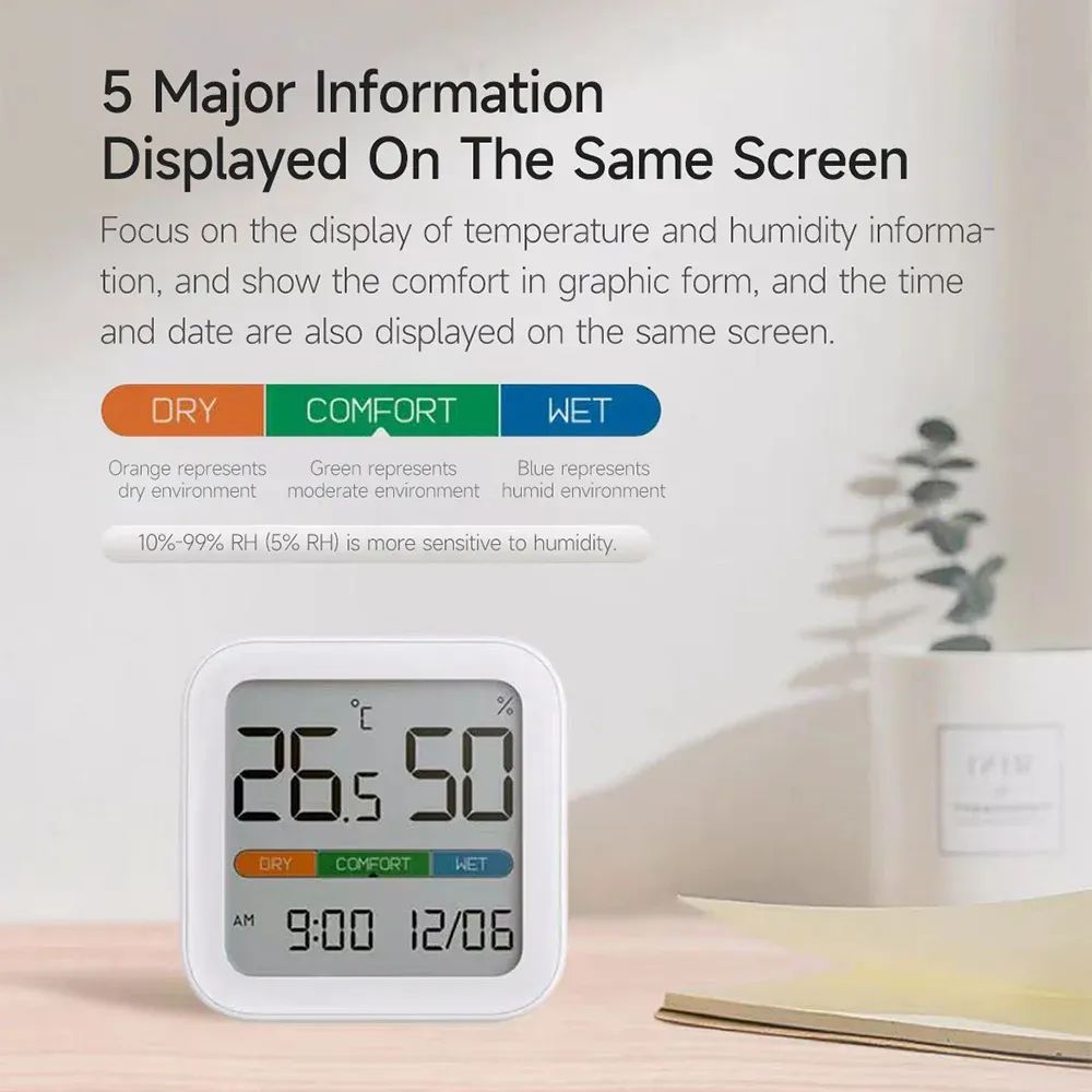 Picture of Xiaomi MIIIW Comfort Temperature and Humidity Clock S210(1 year replacement warranty) - White