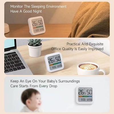 Picture of Xiaomi MIIIW Comfort Temperature and Humidity Clock S210(1 year replacement warranty) - White