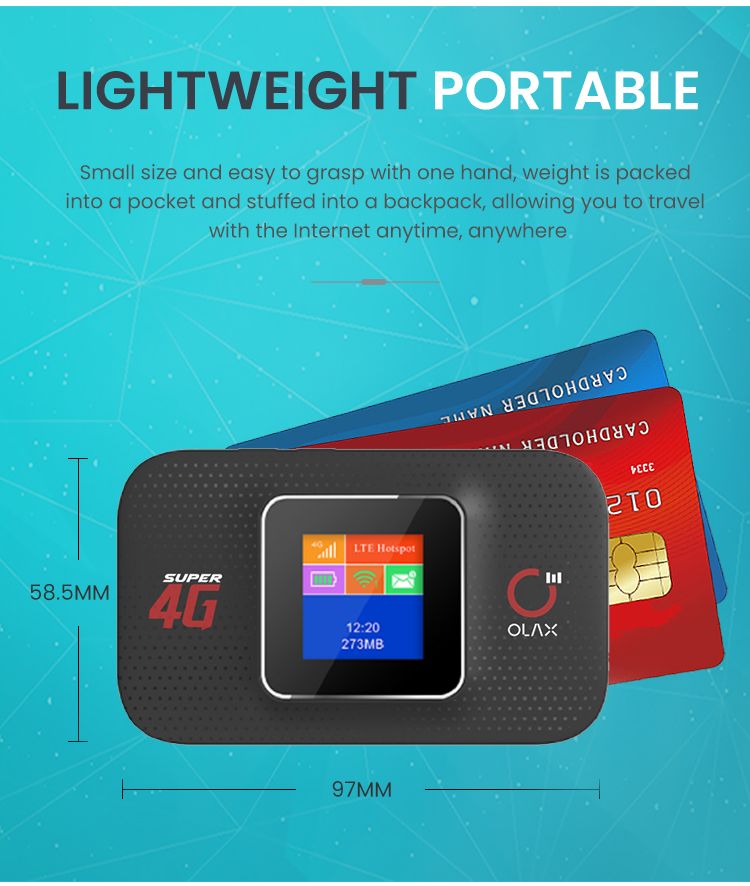 Picture of OLAX MF982 4G LTE 300mbps Pocket Router(2 years replacement warranty) - Black