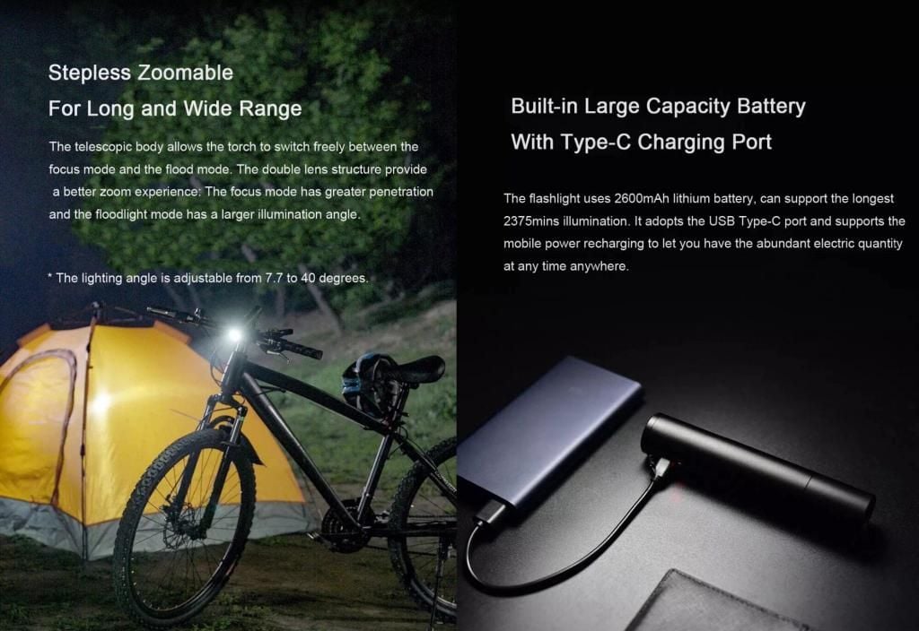 Picture of Xiaomi Mijia Beebest 1000LM Flash Light - Black