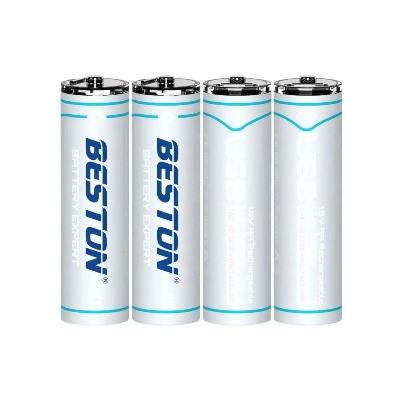 Picture of Beston 4PCS 1.5V AA Lithium Rechargeable Battery 2200mAh Type-C Port(original) - White