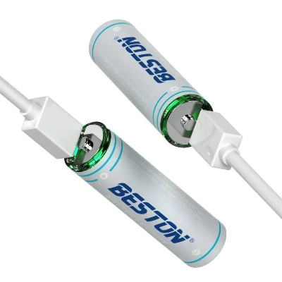 Picture of Beston 4PCS 1.5V AA Lithium Rechargeable Battery 2200mAh Type-C Port(original) - White