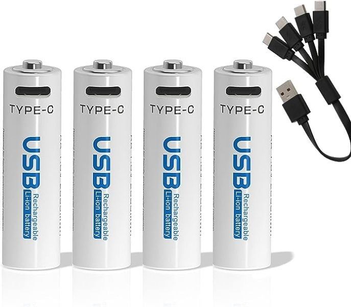 Picture of AiVR USB-C Rechargeable Batteries 4pc AAA 950 mWh(original) - White