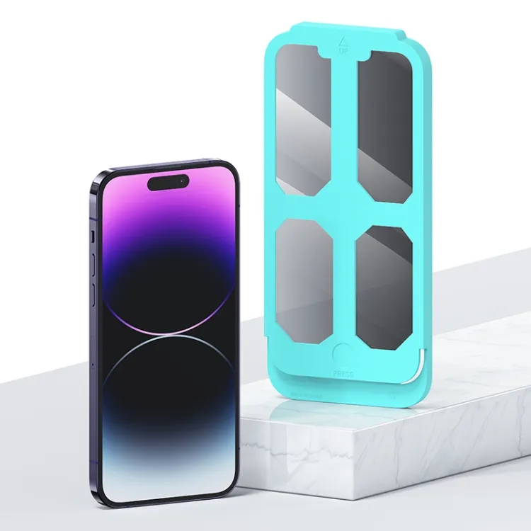 Picture of USAMS US-BH833 Anti-spy HD Tempered Glass Privacy Screen Protector with Installation Tool for iPhone 14Pro - Black