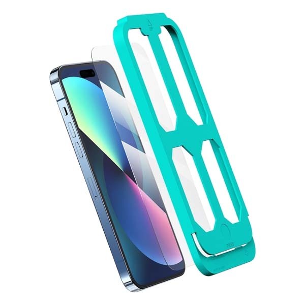 Picture of USAMS US-BH833 Anti-spy HD Tempered Glass Privacy Screen Protector with Installation Tool for iPhone 14Pro - Black