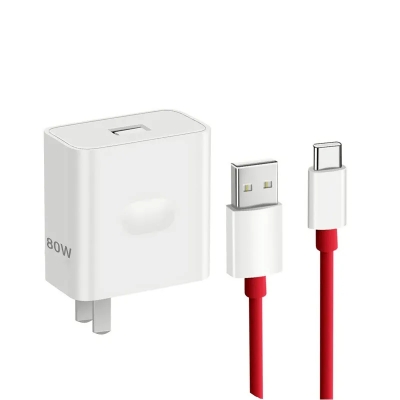 Picture of OnePlus SUPERVOOC 80W Power Adapter with Type-A to Type-C Cable(1 year replacement warranty) - White