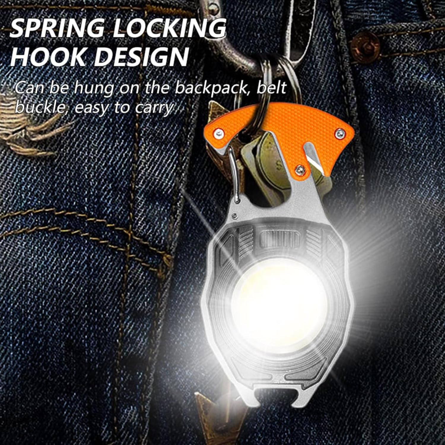 Picture of GearUP SG-61 Multifunctional Rechargeable Keychain Survival Gear with Lighter - Silver