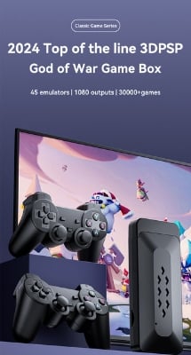 Picture of GEARUP 64G BUILT-IN 20000 GAMES STICK 2 WIRELESS CONTROLLER GAMEPAD 4K HD VIDEO GAME CONSOLE - Black