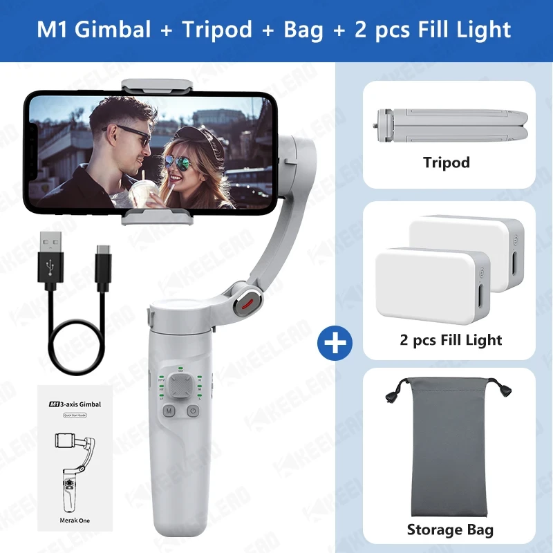 Picture of M1 3-Axis Merak One Smartphone Gimbal Stabilizer - White