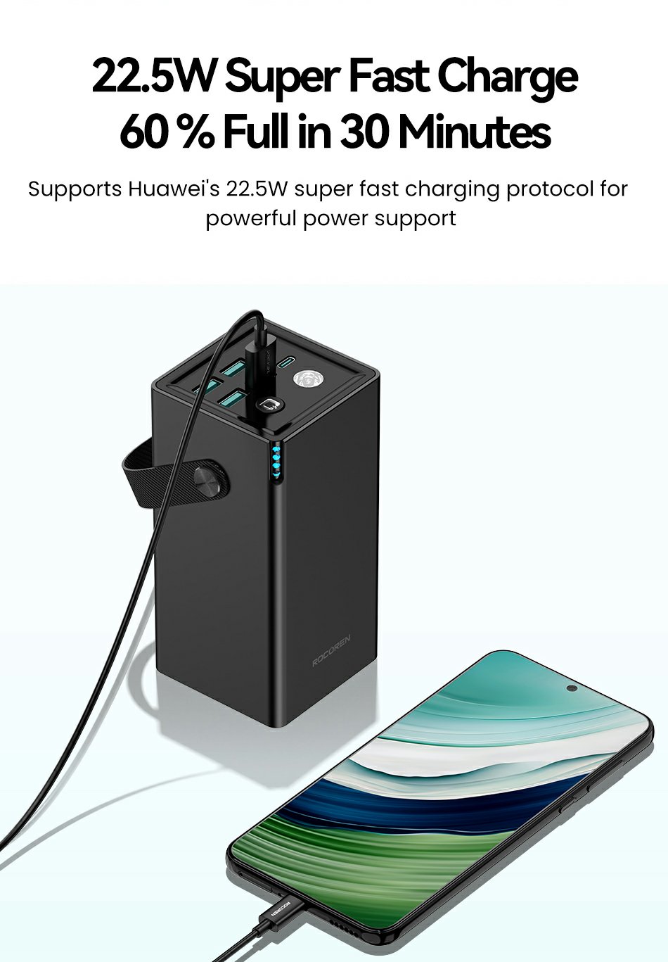 Picture of Rocoren 50,000mAh 22.5W Power Bank - Black