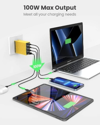Picture of Shargeek 100W Pro GaN USB C Charger global product (1 year replacement warranty) - Black