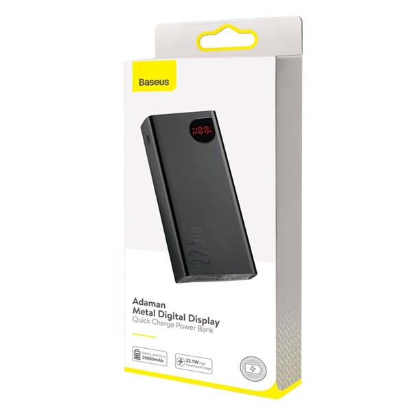 Picture of Baseus Adaman 22.5W Metal Digital Display Quick Charge Power Bank 10000mAh ( 1 year replacement warranty) - Black