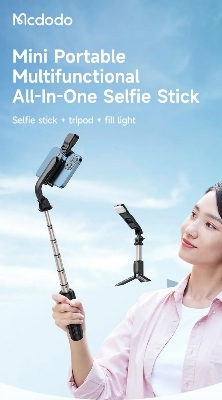 Picture of Mcdodo SS-1781 Wireless Selfie Stick with Single Lamp ZM Series - Black