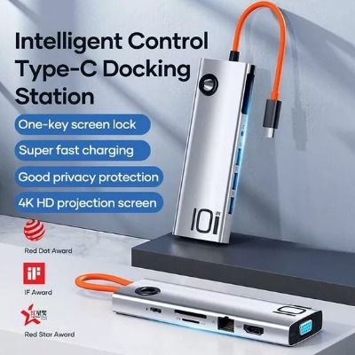 Picture of ROCK TR30 10 IN 1 TYPE-C HUB DOCKING STATION - Silver