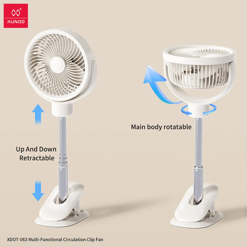 Picture of XUNDD XDOT-063 Desktop Clamp Circulating Fan 6000mAh(1 year replacement warranty) - White