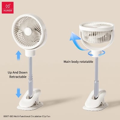 Picture of XUNDD XDOT-063 Desktop Clamp Circulating Fan 6000mAh(1 year replacement warranty) - White